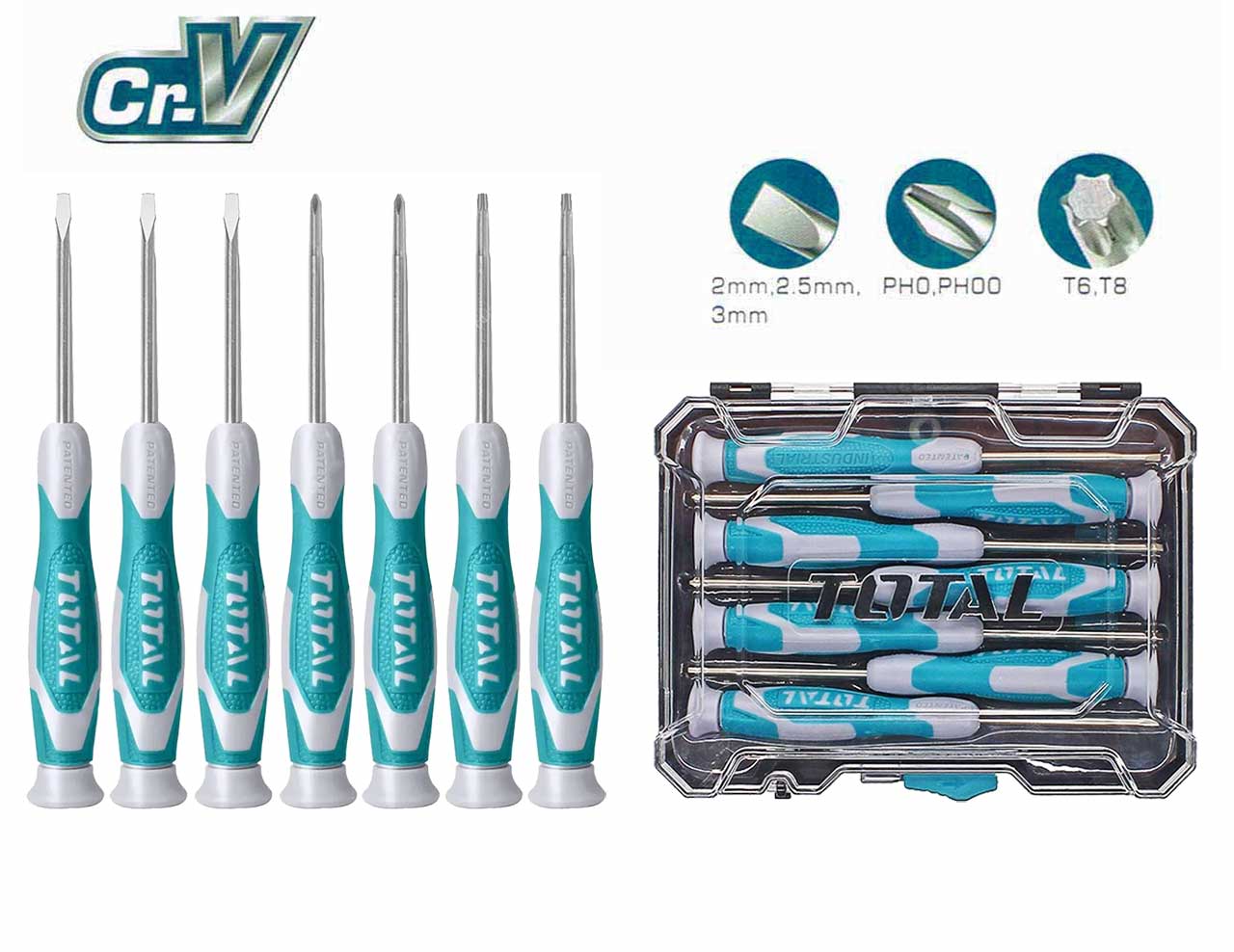 Total 7Pcs Precision Screwdriver Set THT250726 Total